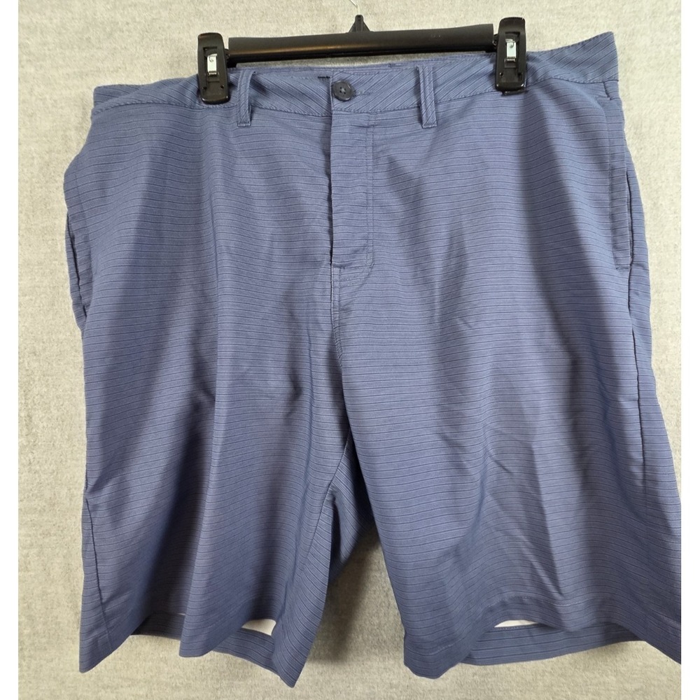 Travis Mathew Golf Shorts Mens 38 Blue Stripe Active Stretch Flat‎ Chino Preppy